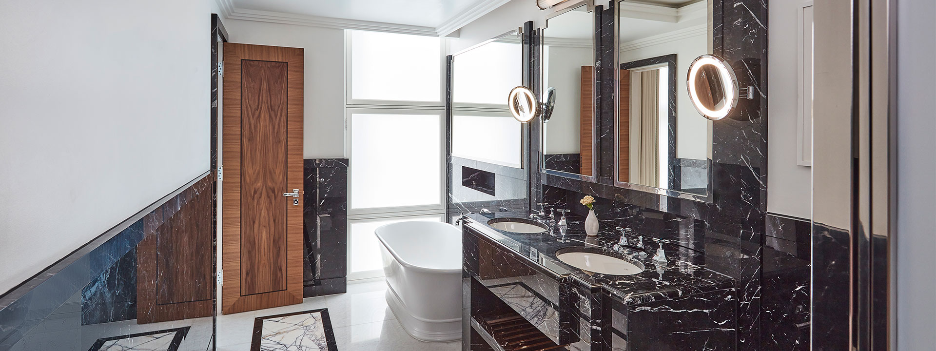 Claridge's studio marble bathroom